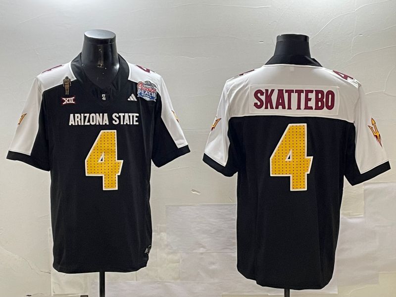 Men Arizona State Sun Devils #4 Skattebo Black Thanksgiving three generations 2024 Nike Limited NCAA Jersey style 1->pittsburgh pirates->MLB Jersey